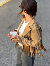 Sierra™ | Giacca in pelle scamosciata con frange