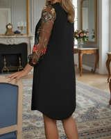 Renée | Elegante abito lungo da donna con maniche ricamate