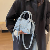 BORSA IN DENIM BLU ORIZZONTE
