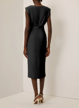 Sophie™ | Abito midi aderente con bottoni dorati