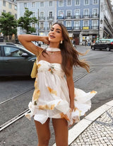 Solène™ | Abito estivo con fiori e leggeri volant